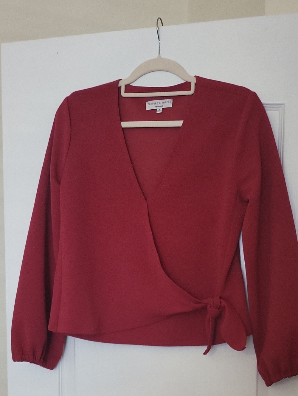 Tartine et Chocolat Red Wrap Tie-Front Women’s Top